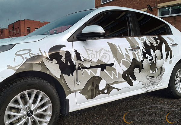 Looney tunes, рисунок на машину