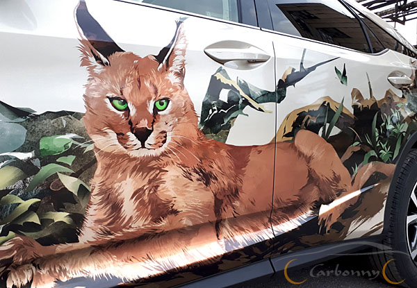 Рисунок каракала на Lexus