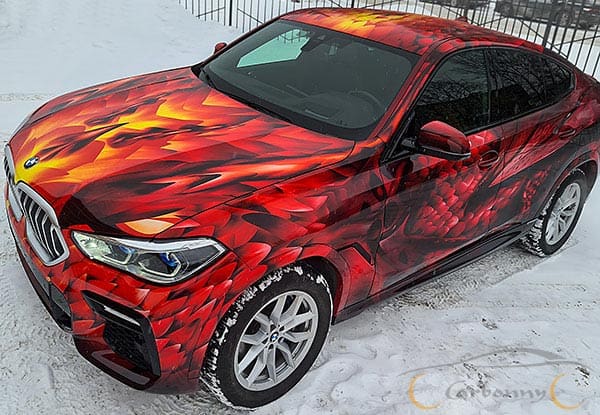 BMW X6 целиком в шкуре дракона