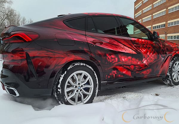 Перетяжка BMW X6 в шкуру дракона